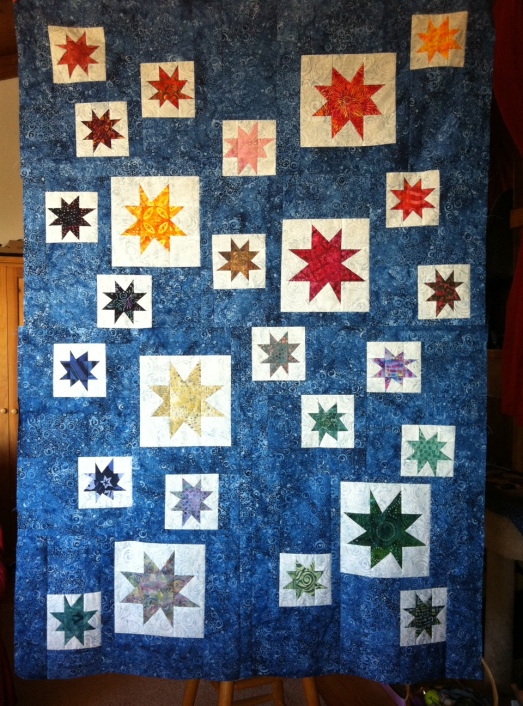 Finished Quilt Top, on its way to the quilter